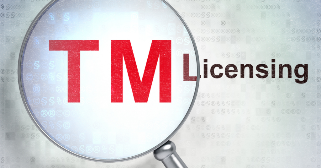TM Licensing words with a magnifying glass